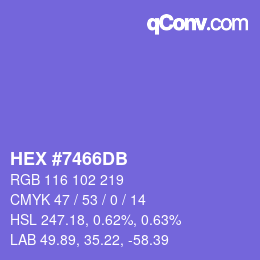 カラーコード: HEX #7466DB | qconv.com