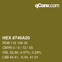 Color code: HEX #746A20 | qconv.com