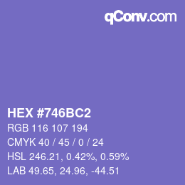Farbcode: HEX #746BC2 | qconv.com