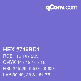 Color code: HEX #746BD1 | qconv.com
