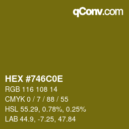 Color code: HEX #746C0E | qconv.com