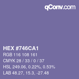 Farbcode: HEX #746CA1 | qconv.com