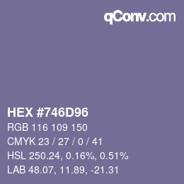 カラーコード: HEX #746D96 | qconv.com