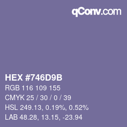 颜色代码: HEX #746D9B | qconv.com