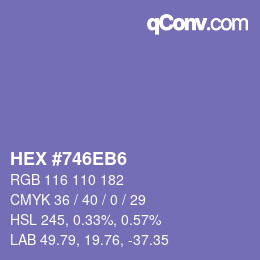 カラーコード: HEX #746EB6 | qconv.com