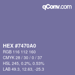 Código de color: HEX #7470A0 | qconv.com