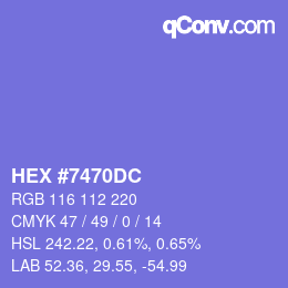 Farbcode: HEX #7470DC | qconv.com