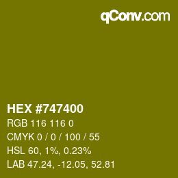 Color code: HEX #747400 | qconv.com