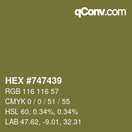 Color code: HEX #747439 | qconv.com