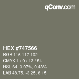 カラーコード: HEX #747566 | qconv.com