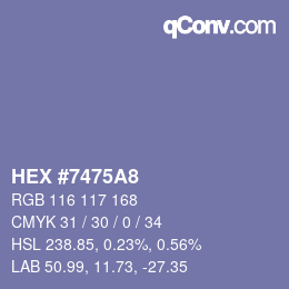 カラーコード: HEX #7475A8 | qconv.com