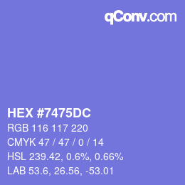 カラーコード: HEX #7475DC | qconv.com