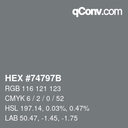 Color code: HEX #74797B | qconv.com