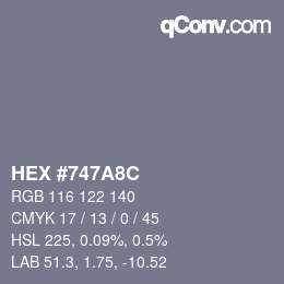 Color code: HEX #747A8C | qconv.com