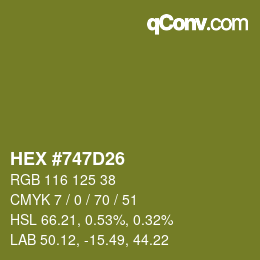颜色代码: HEX #747D26 | qconv.com