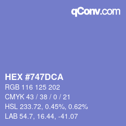 Color code: HEX #747DCA | qconv.com