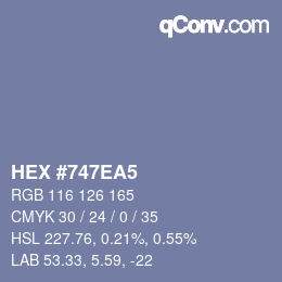 Color code: HEX #747EA5 | qconv.com