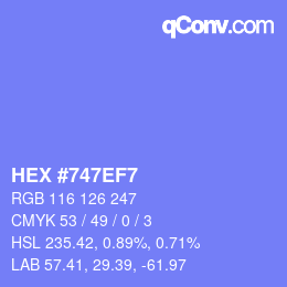 Color code: HEX #747EF7 | qconv.com