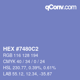 カラーコード: HEX #7480C2 | qconv.com