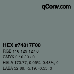 Color code: HEX #74817F00 | qconv.com