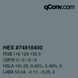 Color code: HEX #74818400 | qconv.com