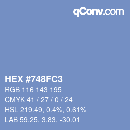 Color code: HEX #748FC3 | qconv.com