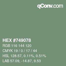 カラーコード: HEX #749078 | qconv.com