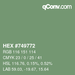 Código de color: HEX #749772 | qconv.com