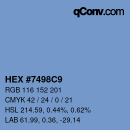 Color code: HEX #7498C9 | qconv.com