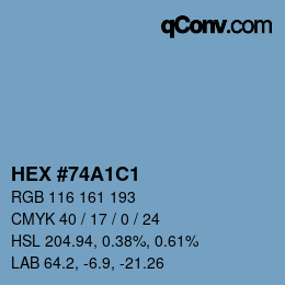 Color code: HEX #74A1C1 | qconv.com