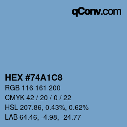 カラーコード: HEX #74A1C8 | qconv.com