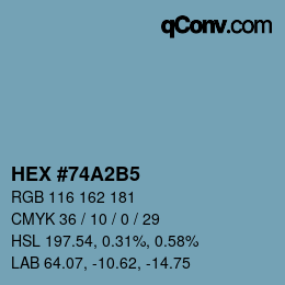 カラーコード: HEX #74A2B5 | qconv.com