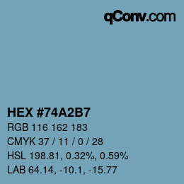 Color code: HEX #74A2B7 | qconv.com