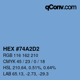 カラーコード: HEX #74A2D2 | qconv.com