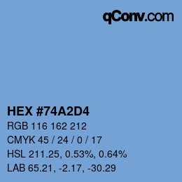 カラーコード: HEX #74A2D4 | qconv.com