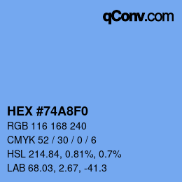 カラーコード: HEX #74A8F0 | qconv.com