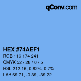 颜色代码: HEX #74AEF1 | qconv.com