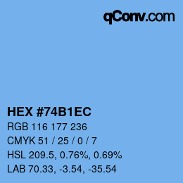 Color code: HEX #74B1EC | qconv.com