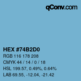 カラーコード: HEX #74B2D0 | qconv.com