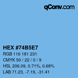 Código de color: HEX #74B5E7 | qconv.com