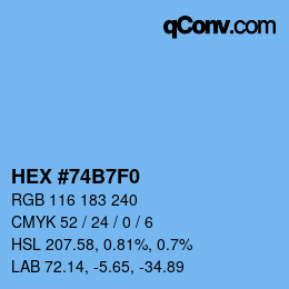 Color code: HEX #74B7F0 | qconv.com