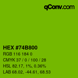 颜色代码: HEX #74B800 | qconv.com