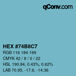 Color code: HEX #74B8C7 | qconv.com