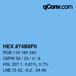 Color code: HEX #74B8F0 | qconv.com