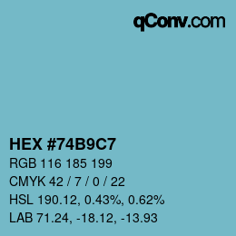 Color code: HEX #74B9C7 | qconv.com