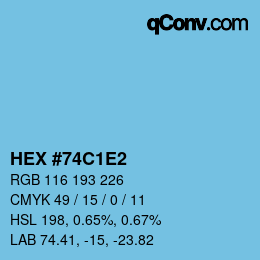 カラーコード: HEX #74C1E2 | qconv.com
