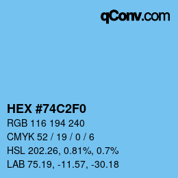 Color code: HEX #74C2F0 | qconv.com