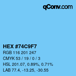 Color code: HEX #74C9F7 | qconv.com