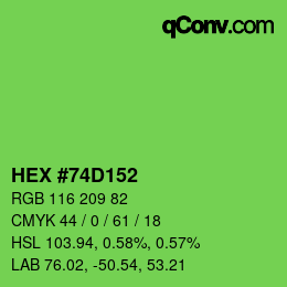 Color code: HEX #74D152 | qconv.com