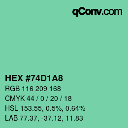 Color code: HEX #74D1A8 | qconv.com